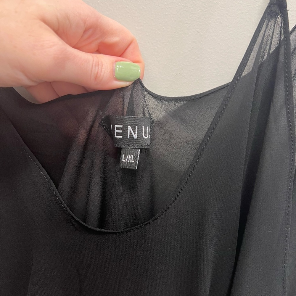 NWoT VENUS Black Asymmetrical Swim Cover up Size L/XL - Picture 2 of 5